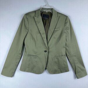 Banana Republic Blazer Jacket Womens Size 4 Single Breasted Long Sleeves Green